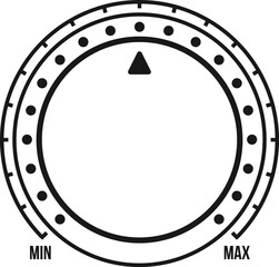 Aufkleber - Volume settings sound control knob, min max level