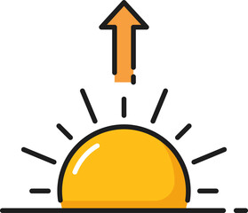 Poster - Sunrise, weather forecast sun icon, color outline