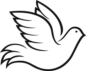 Wall Mural - Flying dove pigeon symbol of purity and peace icon