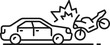 Car damage, accident or collision line icon