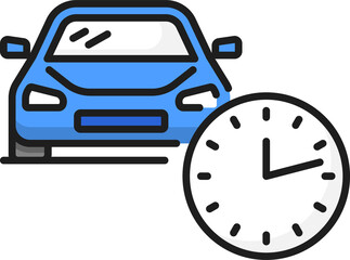 Poster - Car share service, carpool rent by hour, work time