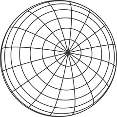 Aufkleber - 3d spheres globe earth, linear grid ball wireframe