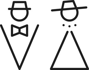 Poster - Men and women toilet sign, WC restroom gender icon