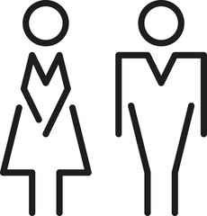 Poster - People and M W sign, man and woman toilet emblem