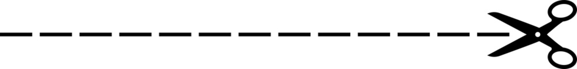 Wall Mural - Zigzag line open or cut here symbol, mark border