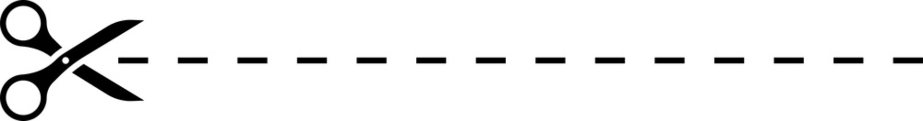 Wall Mural - Cutoff graphic line isolated cut open here symbol