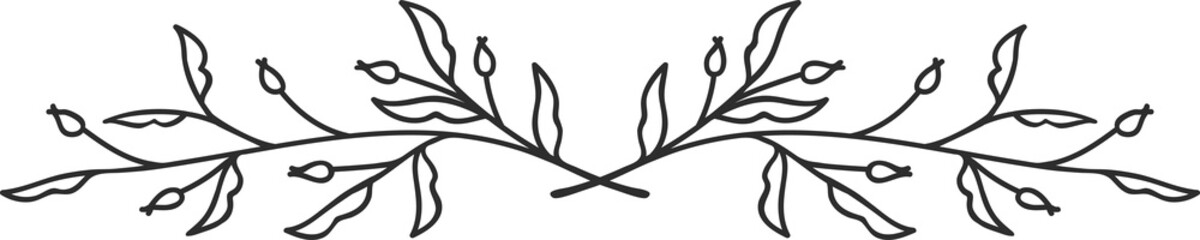 Poster - chapter divider or separator floral leaf underline