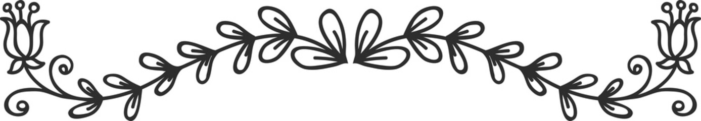 Aufkleber - Horizontal break or separator with floral ornament