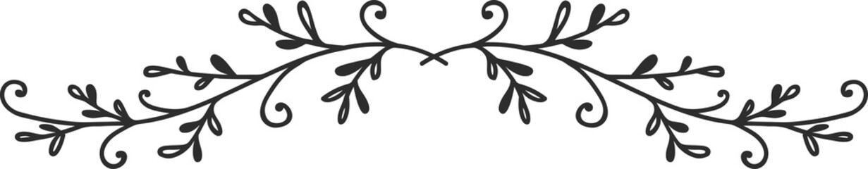 Poster - Horizontal line or underline with floral ornament