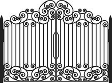 Iron Gate Or Wrought Metal Door Of Fence Entrance