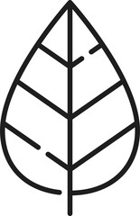 Poster - Linear leaf icon, outline foliage of tree or plant