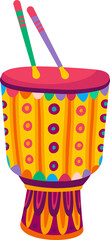 Sticker - African or brazilian djembe drum, music instrument