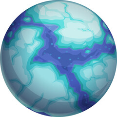 Poster - Cartoon planet of snow and ice isolated cold globe