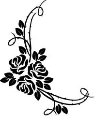 Wall Mural - art deco frame with swirls, floral patterns corner