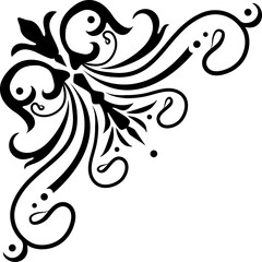 Wall Mural - corner design victorian flourishes adornment frame