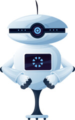 Poster - cartoon robot, electronic futuristic isolated bot