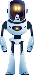 Fototapete - Cartoon robot, electronic humanoid, vector ai bot