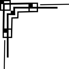 Wall Mural - corner frame with calligraphy edges lines isolated
