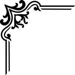 Aufkleber - Frame border corner floral calligraphy adornment
