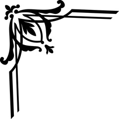 Wall Mural - corner frame border, floral embellishment framing