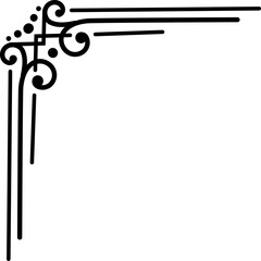 Wall Mural - decorative corner frame border with floral element