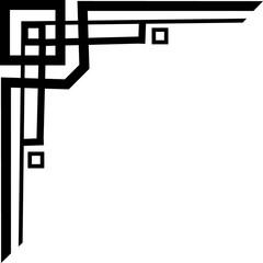 Poster - Bracket frame corner, decorative border with lines
