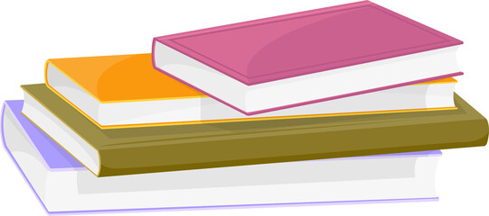 Canvas Print - Stack of books school homework textbooks heap pile