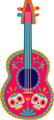 Sticker - Cartoon Mexican guitar, latin music instrument