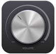 Metallic music sound round knob button, volume