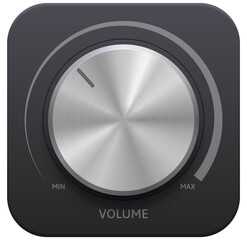 Poster - Metallic music sound round knob button, volume
