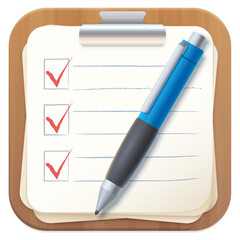 Poster - Checklist notepad clipboard icon, check list board