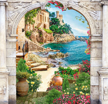 The Old Town By The Sea Coast. Photo Wallpapers. The Fresco.