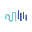 analog digital wave lines technology logo symbol icon design