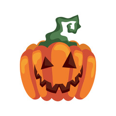 Sticker - halloween comic pumpkin smiling