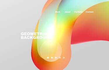 Abstract liquid background for your landing page design. Web page for website or mobile app wallpaper