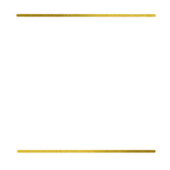 Gold square frame element with line border png.	