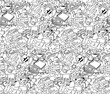 © Chief Crow - Creative doodles idea art black and white seamless pattern