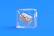 © OlekStock - Electric accumulator in ice cube. 3d illustration
