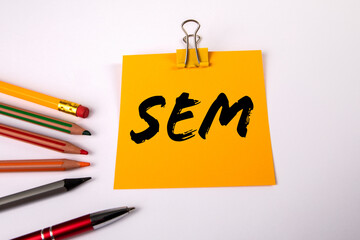 Wall Mural - Search Engine Marketing SEM. Yellow sticky note