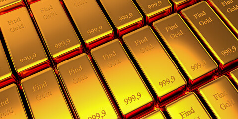 Background from gold bank bullions. Business and finance concept