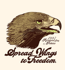 Sticker - spread wings to freedom.eagle style graphic design vector art.
