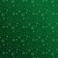 Christmas Green Snowflake Background. Vector Illustration