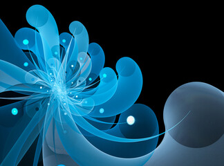 Fototapete - Fractal flower. Fractal image as bacground with flower. Creative element for desing