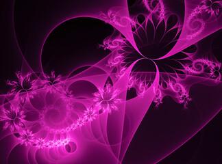 Fototapete - Fractal flower. Fractal image as bacground with flower. Creative element for desing