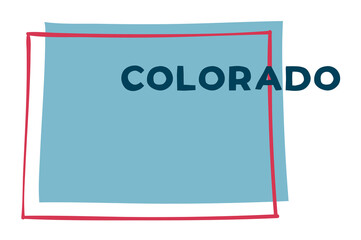 colorado us state. sticker on transparent background