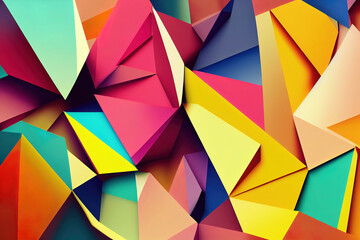 Wall Mural - Colorful abstract shapes graphic background, 3d render, 3d illustration