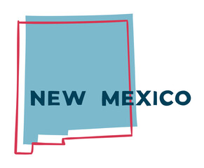 Wall Mural - New Mexico US State. Sticker on transparent background