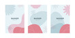 © tasty_cat - Abstract banner template set. Vector colorful trendy vertical design illustration. White and pink frame with geometric shape collection with nature background for sale promotion offer, invitation card