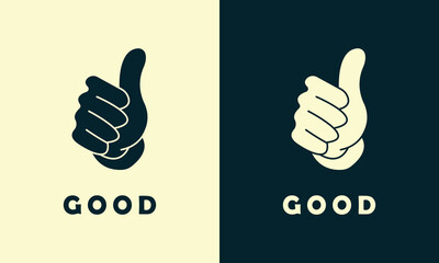 abstract good thumb logo icon