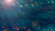 © Siarhei - Neon network of digital data streams. 3D illustration of cyber field hi-tech neuro grid
